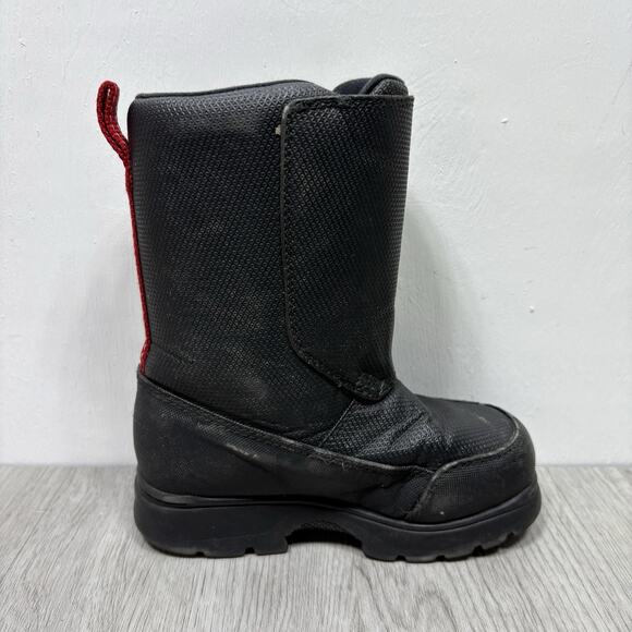 L.L.Bean Big Kids' Northwoods Snow Winter Boots Black Red Size 10 - Picture 8 of 9